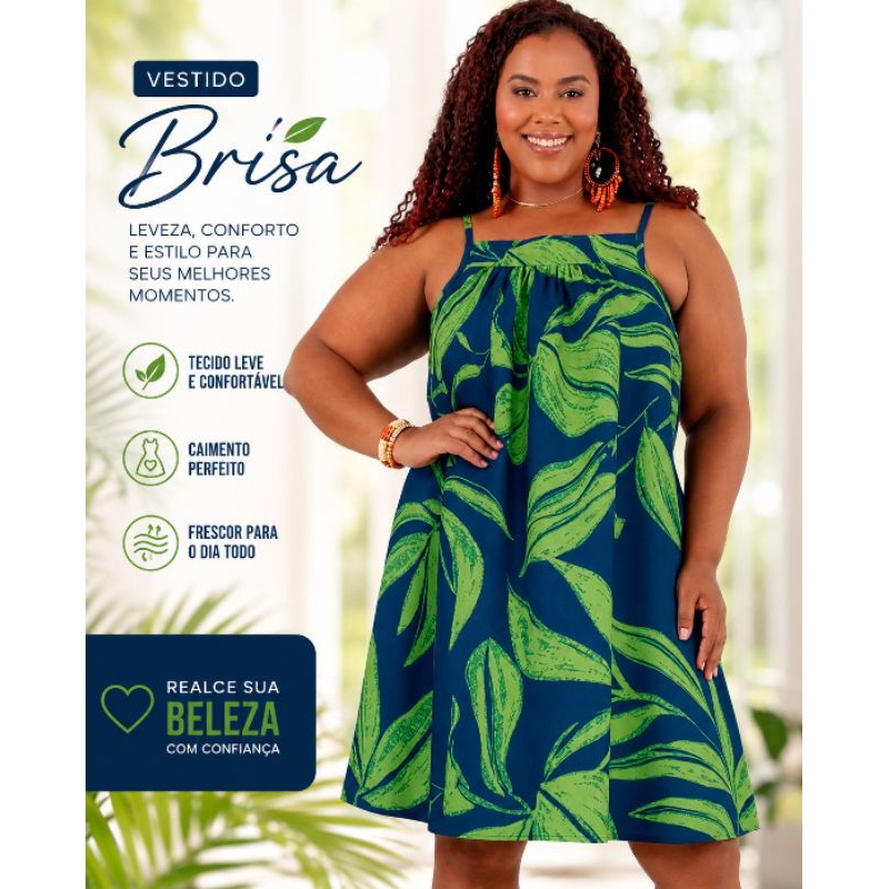Vestido Plus Size Feminino Estampado Alcinha Soltinho Casual Verão Até 48