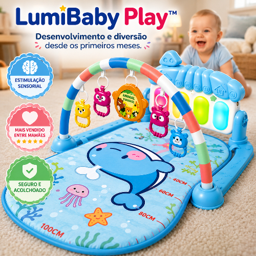 Tapete Infantil de Atividades Sensorial Para Bebê Musical Interativo LumiBaby Play Piano Educativo