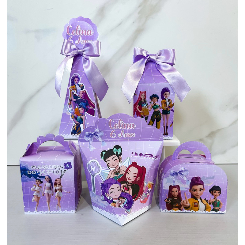 Kit Caixas Guerreiras do Kpop Lembrancinhas Personalizadas para Festa Infantil Aniversário