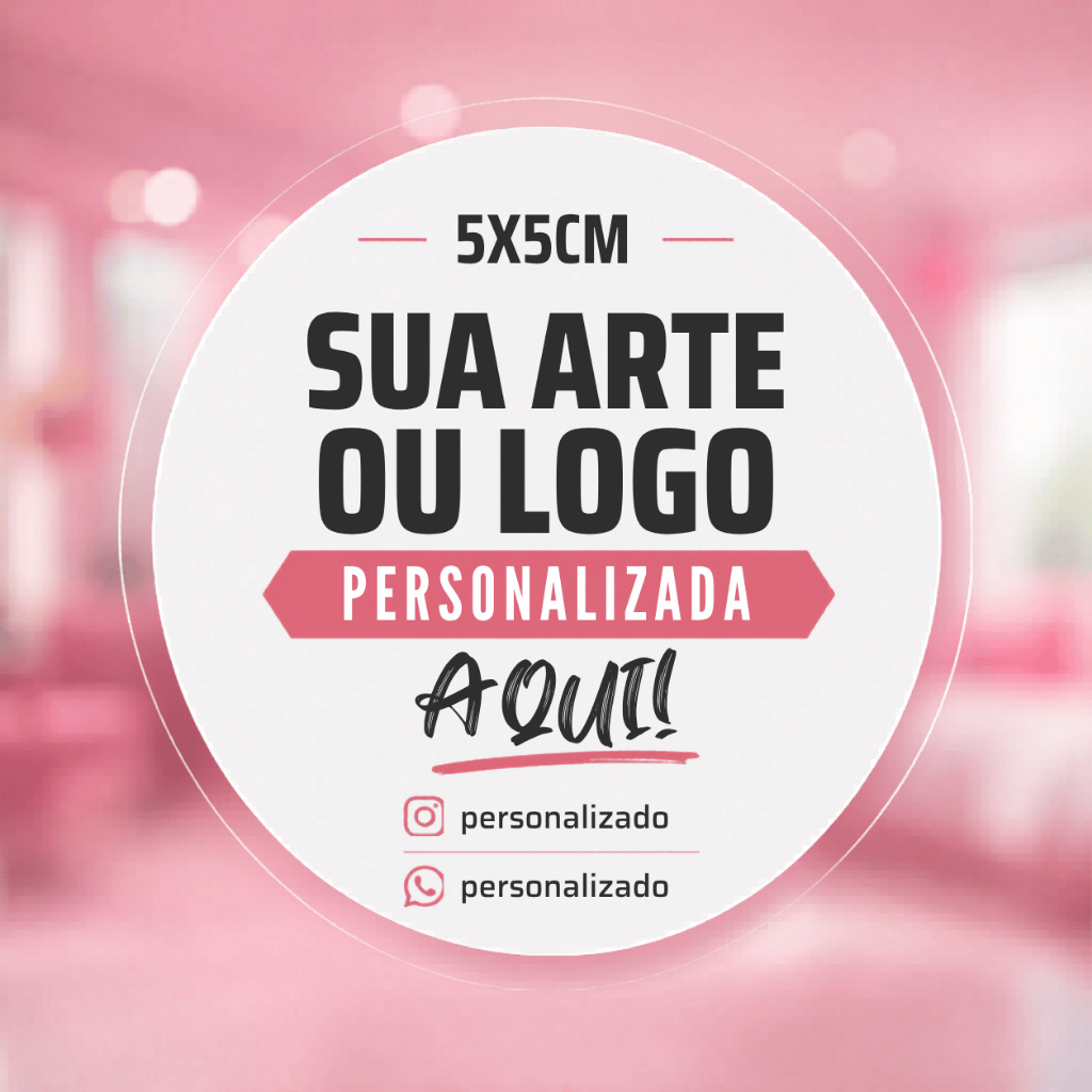 Adesivos Personalizados 5x5 cm - 1000 unidades, 500, 300 ou 200 unidades - Com sua logo ou arte