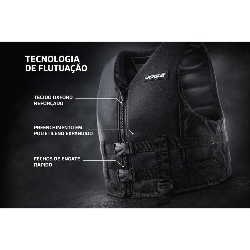Colete Wave - Preto  Flutuação, Lazer, Pesca, Esportes,Pisicina Visibilidade