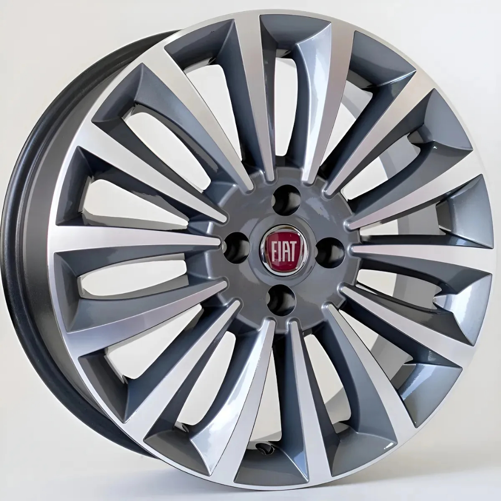 Kit 4 Rodas Aro 15x6 4x98 Fiat Linea Grafite Scorro S194