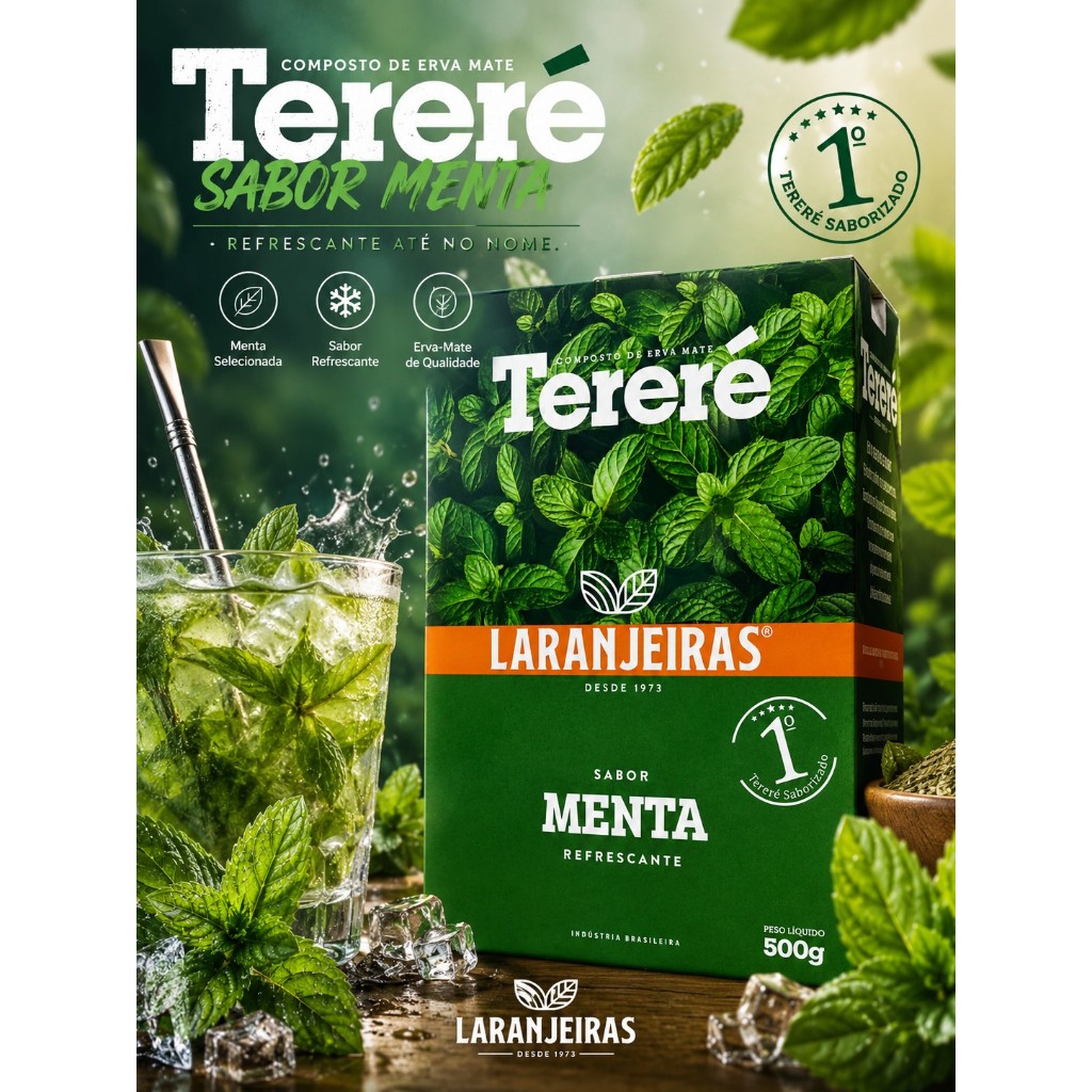 Tereré - Menta Refrescante - Composta de Erva Mate - 500g - Mate Laranjeiras