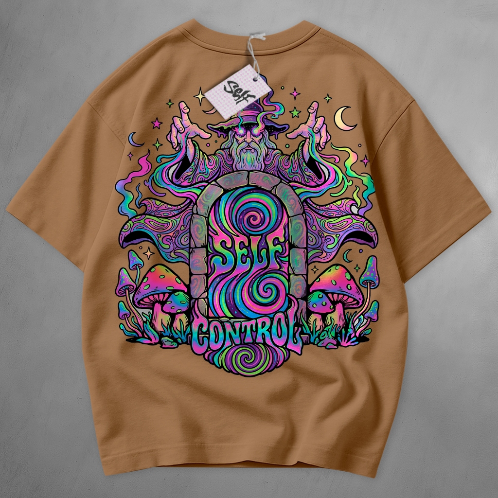 Camiseta Normal Self Control Mistic Mago Psicodelico StreetWear Camisa Premium Style — imagem 2 de 2