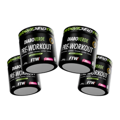 Kit 4x Pré Treino Diabo Verde Pre-Workout 150g - FTW