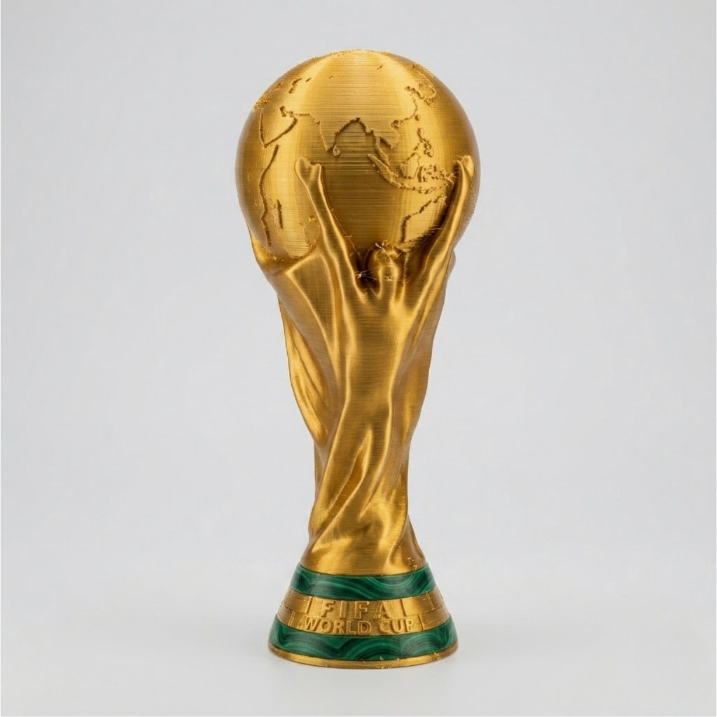 Trofeu Taça da Copa do Mundo 2026 FIFA Decoração Casa 15cm Dourada Futebol Luxo Minimalista