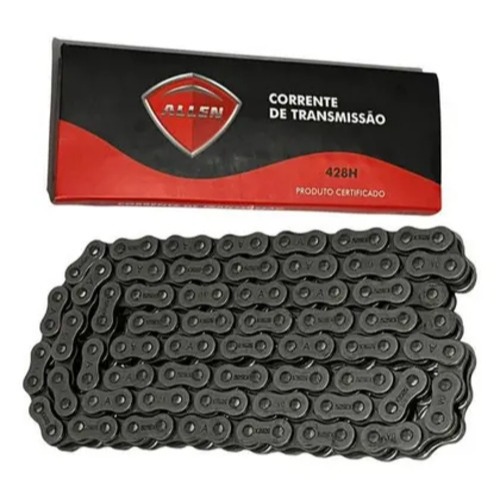 Corrente Transmissao 428h x 118l Allen Moto Cg Titan Fan 150 160 Start Factor 125 Peças Reforçada