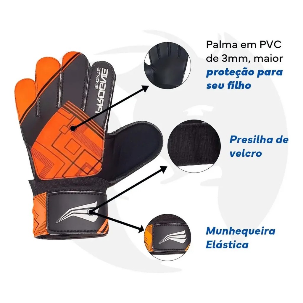 Luva de Goleiro Infantil Futebol Campo Training - Progne