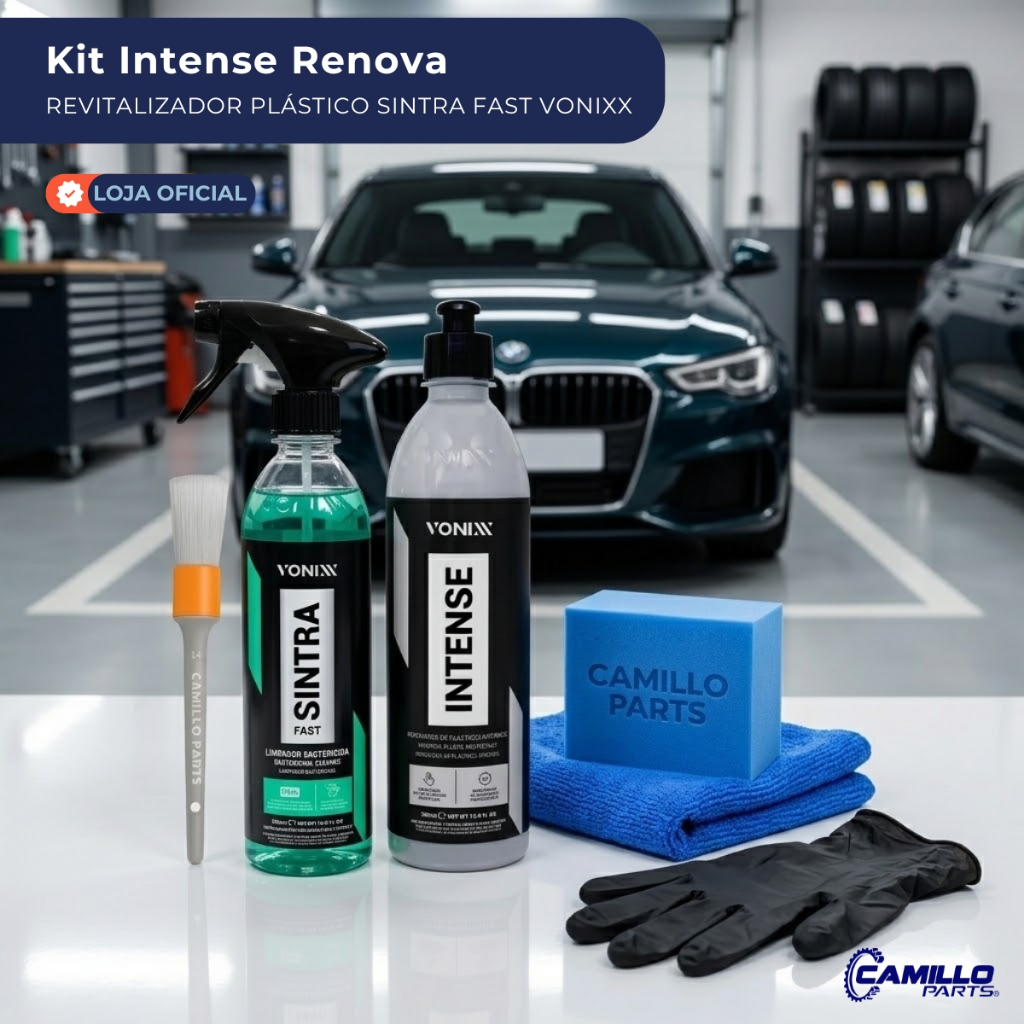 Kit Intense Revitalizador Plástico Sintra Fast Vonixx Pincel Pano Automotivo Veí