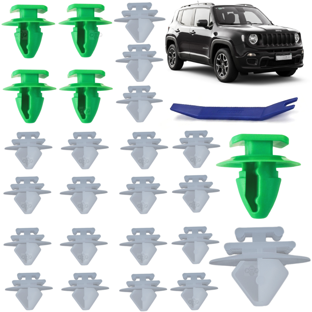 Grampo Moldura do Paralama e Presilha Friso da Porta para Jeep Renegade 2015 2016 2017 2018 a 2025