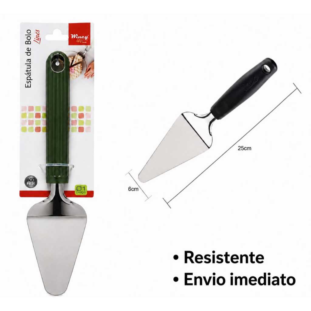 Espátula Para Cortar Bolo Torta Pães de Aço Inoxidável Lines Wincy Casa 6x25cm Resistente