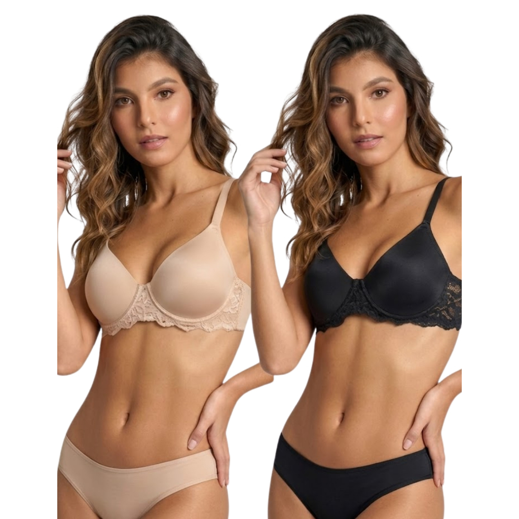 Sutiã Duloren Sustentação Milano Microfibra Tradicional Renda Busto Anatomico Leve e Macio 131206