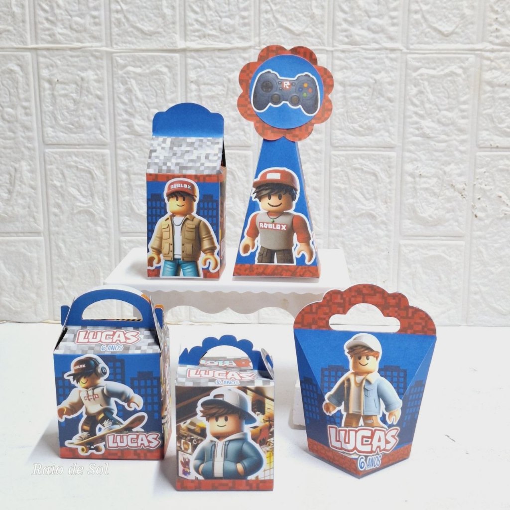Personalizado de Festa Infantil Roblox/ Kit Festa Roblox/ caixinhas de festa roblox/ Lembrancinhas de festa Infantil