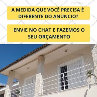1,20 x 1,20 Kit Completo Rede Tela De Proteção Para Sacadas Janelas Gatos Crianças - Diversas Medidas