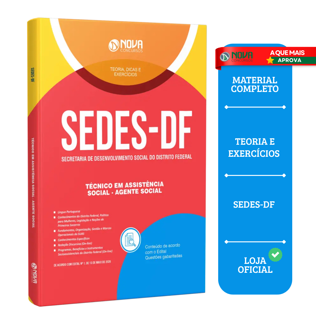 Apostila SEDES-DF 2026 - Técnico em Desenvolvimento e Assistência Social (TDAS) - Agente Social