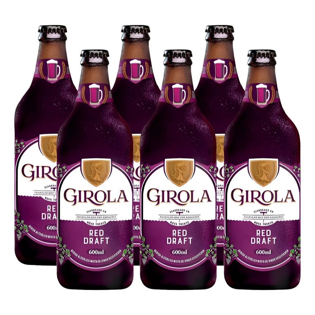 Chopp De Vinho Tinto Escuro Girola 600ml Kit Pack C/ 6 Unid