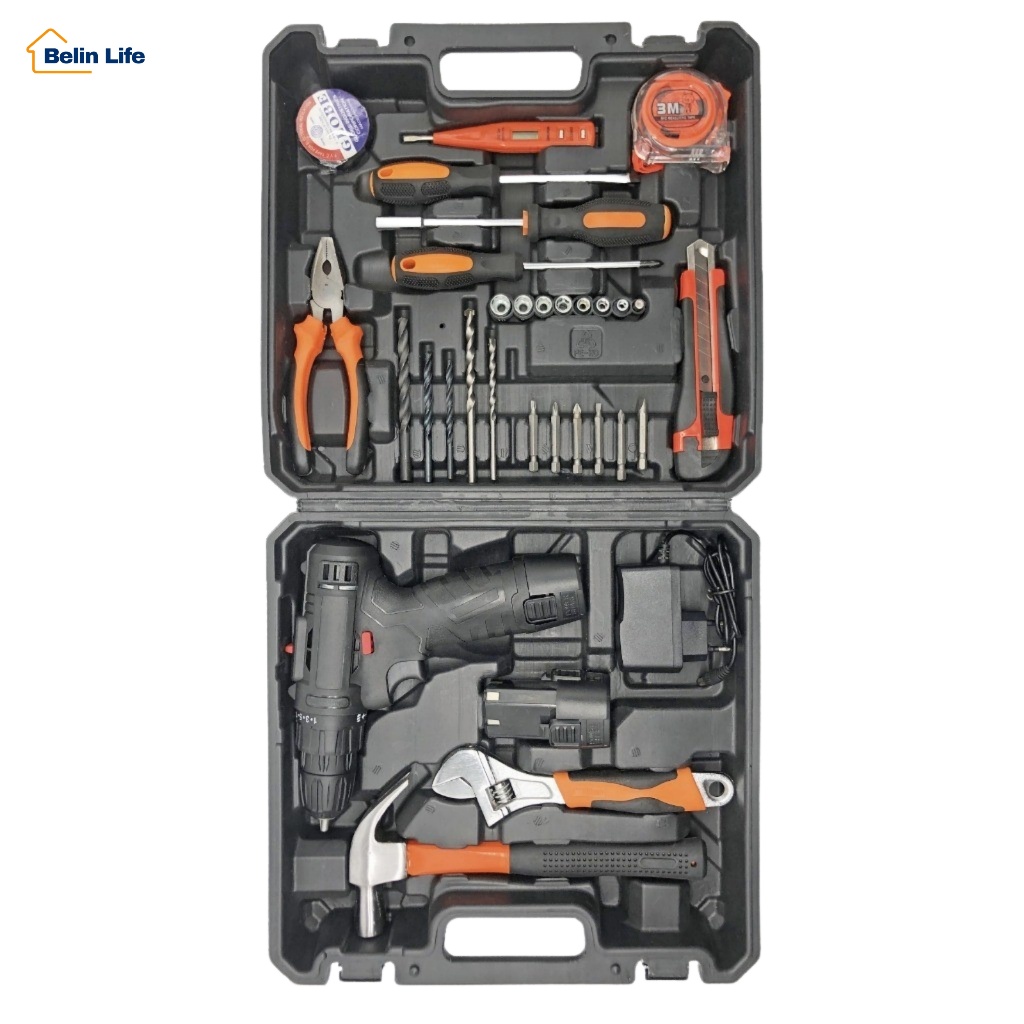 Kit Furadeira Parafusadeira Sem Fio 12V com Maleta e Jogo de Ferramentas Luatek LWJ-216