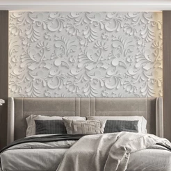 Papel de Parede Arabescos Efeito Gesso 3d Fácil de Aplicar - 12 Metros