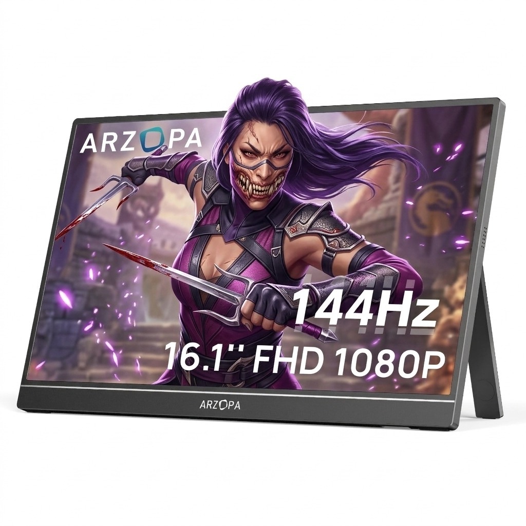 Monitor Portátil Gamer ARZOPA Z1F 16.1 144Hz Full HD IPS Para Notebook PS5 Xbox