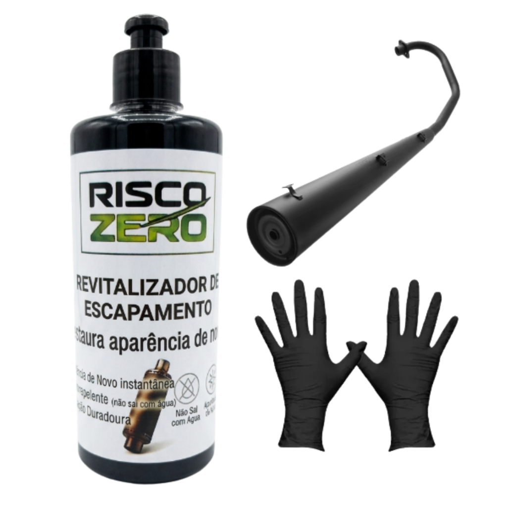 Renovador de Escapamento Moto Preteador de Borrachas Escapamentos Metais Revitalizador Automotivo
