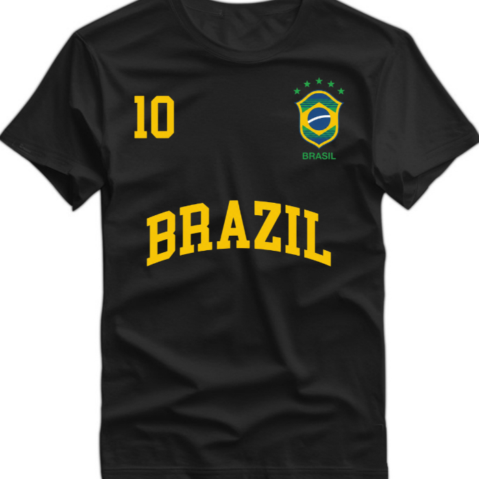 Camiseta Estampa do Brasil Copa do Mundo 100% Algodao, envio rapido.