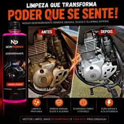 Desengraxante New Power Clean Pro 500ml Remove graxas, limpa motores e não agride Produto Oficial