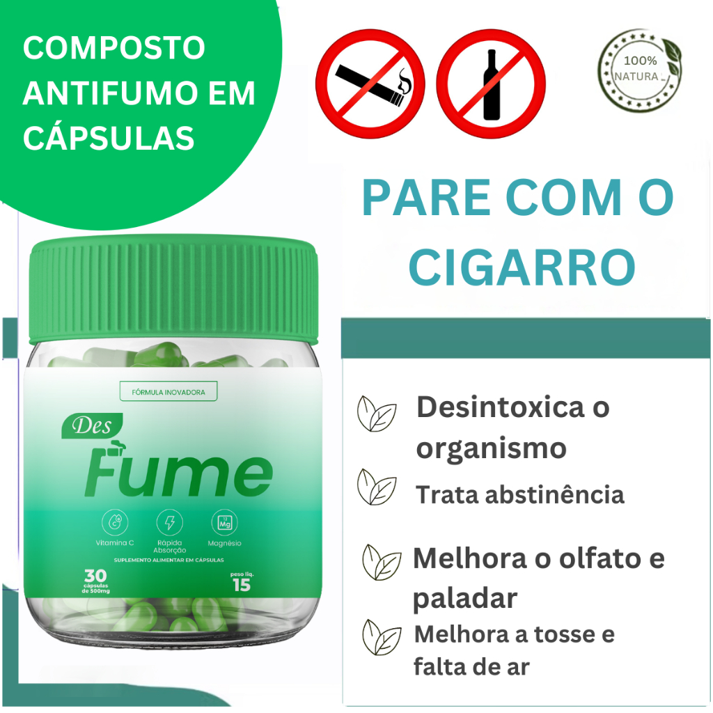 Kit 30 Dias Anti Fumo Potente Cápsulas CAPS
