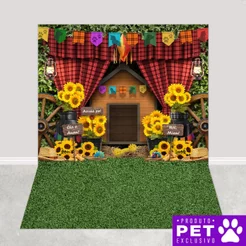 Fundo Fotográfico Pet Festa Junina Cenário Junino São João Em Tecido 1,20x1,70m - PET-29