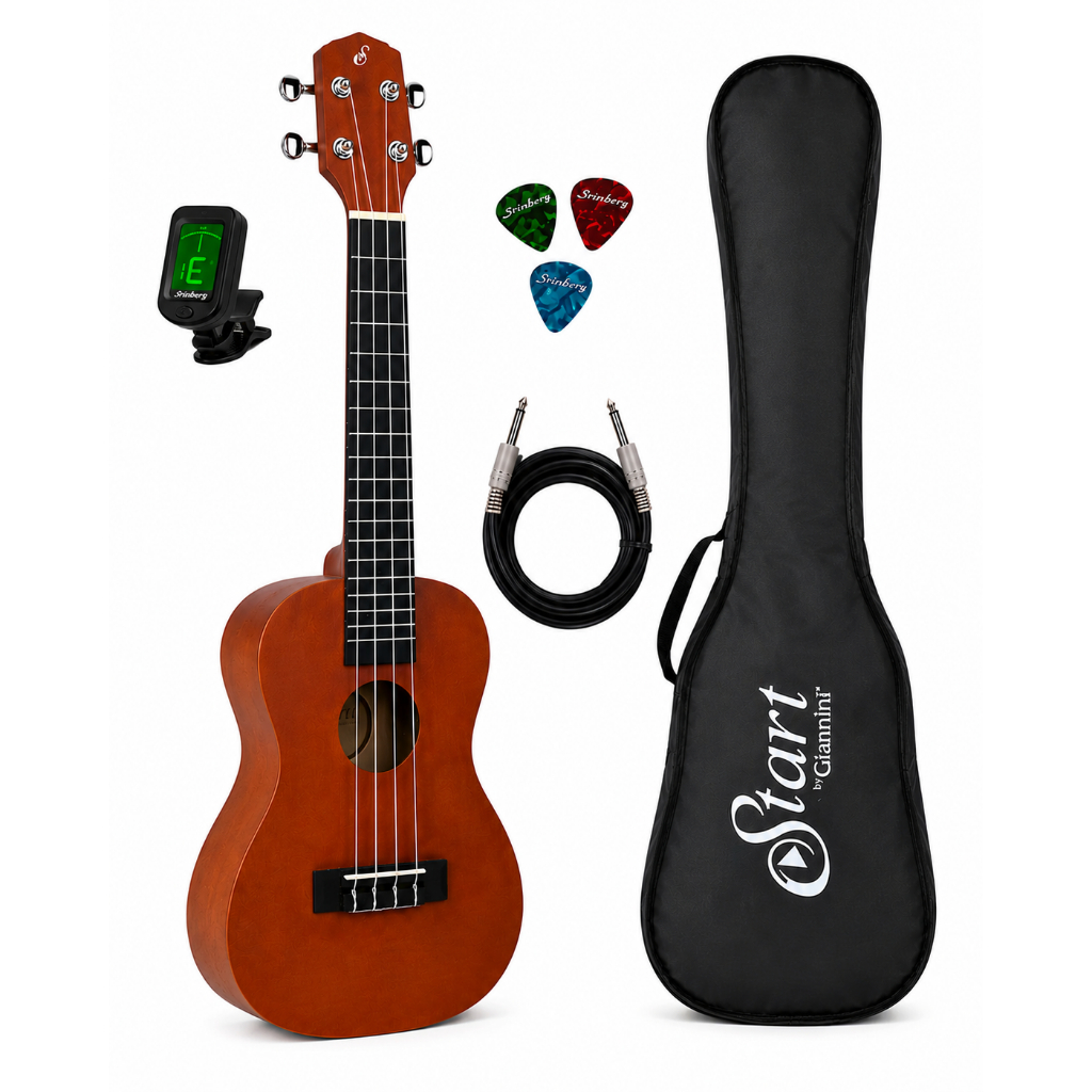 Ukulele Eletroacústico Giannini Uks23 Ns + Capa E Acessórios