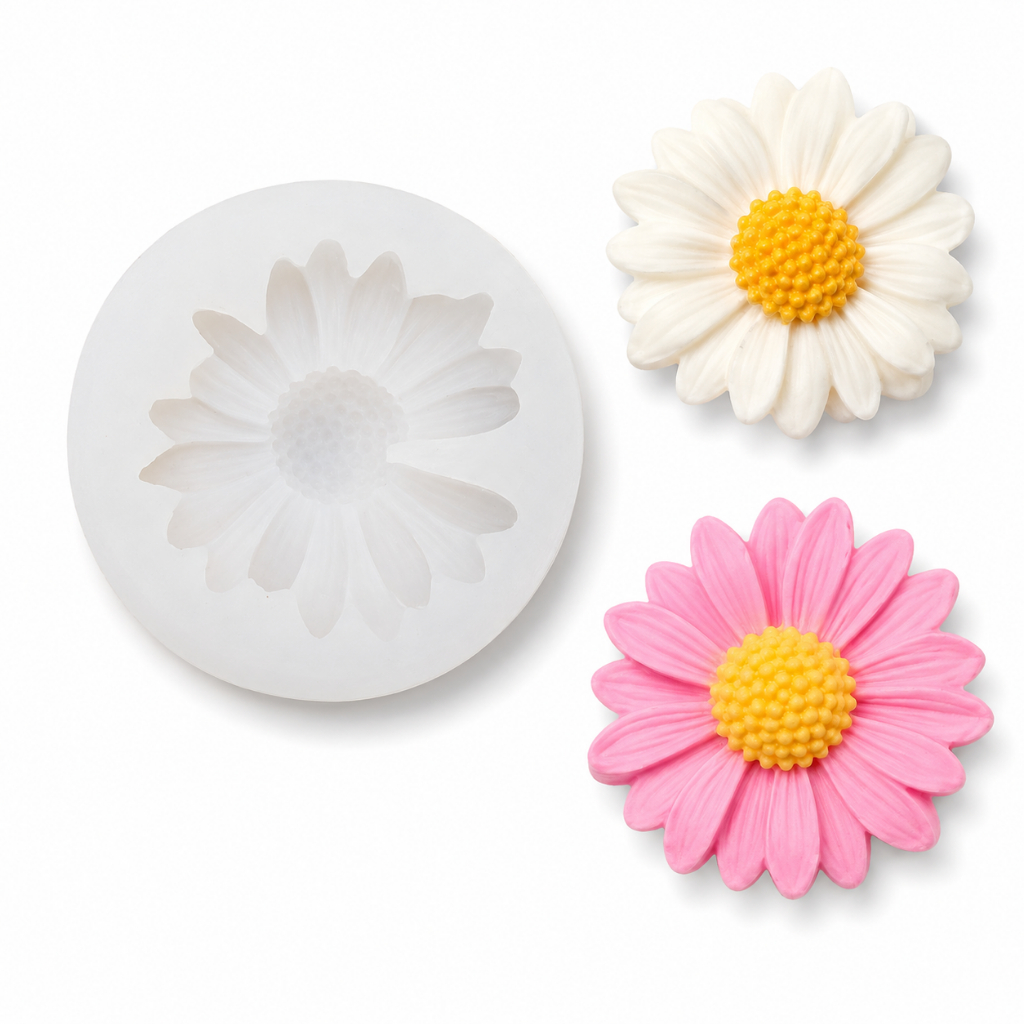 Molde Único Silicone Flor Margarida Sabonete Artesanal Resina Vela Biscuit Molde 3D Vela Gesso Artes
