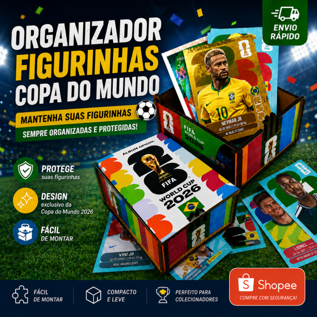 Porta Figurinhas Copa 2026 Divisórias Organizador Cards Colecionador Guardar Figurinhas Repetidas