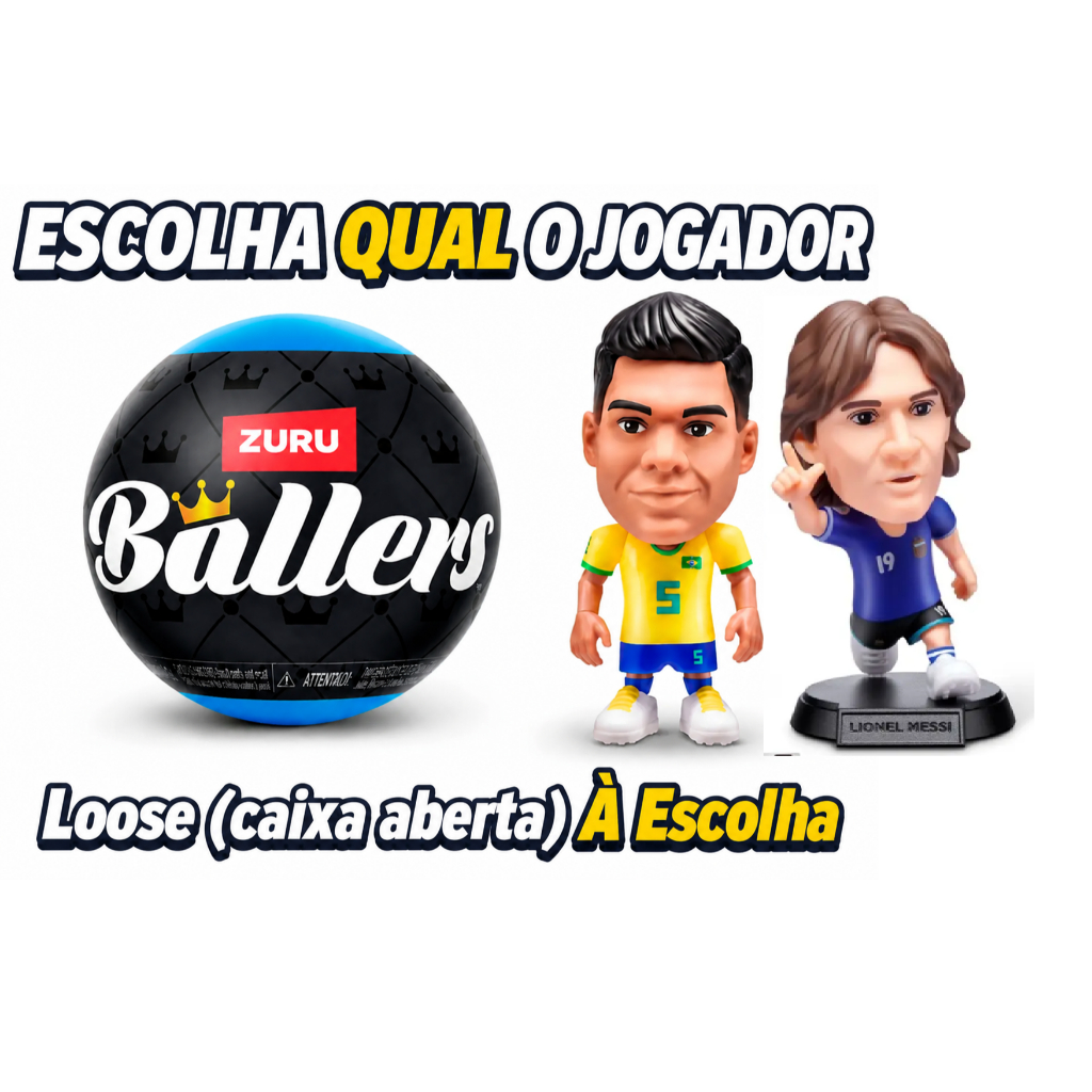 Mini Boneco Cabeçudo Ballers Copa do Mundo FIFA 2026 - Loose ( Aberto) – Zuru / Candide Original