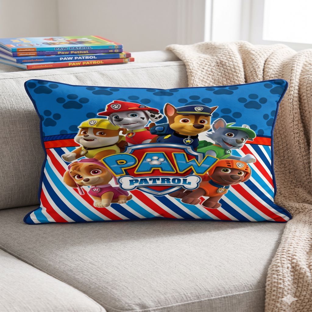 Capa De Almofada Patrulha Canina 40x40 Infantil Decoração Quarto Criança Presente Menino Menina