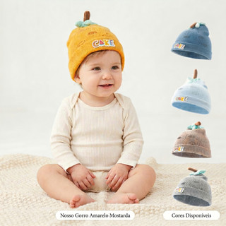 Gorro Touca Infantil Menino Menina Tricotado Quente Fashion Para 0 a 1 anos MZ0169FT