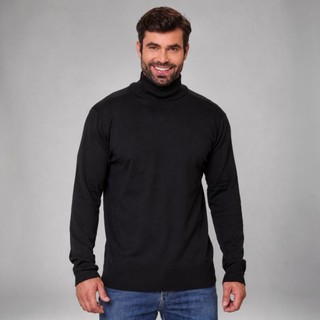 Blusa de Lã Frio Masculina Gola Alta Manga Longa Sueter Masculino Com Gola