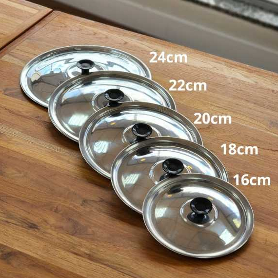 Kit 5 Tampas Avulso para Panelas Alumínio Polido Craqueado 16 a 24cm