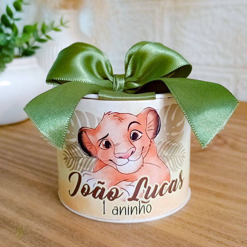 tubolata rei leão personalizada 5x6cm - Simba - lembrancinha Rei leão aquarela aniversário Simba