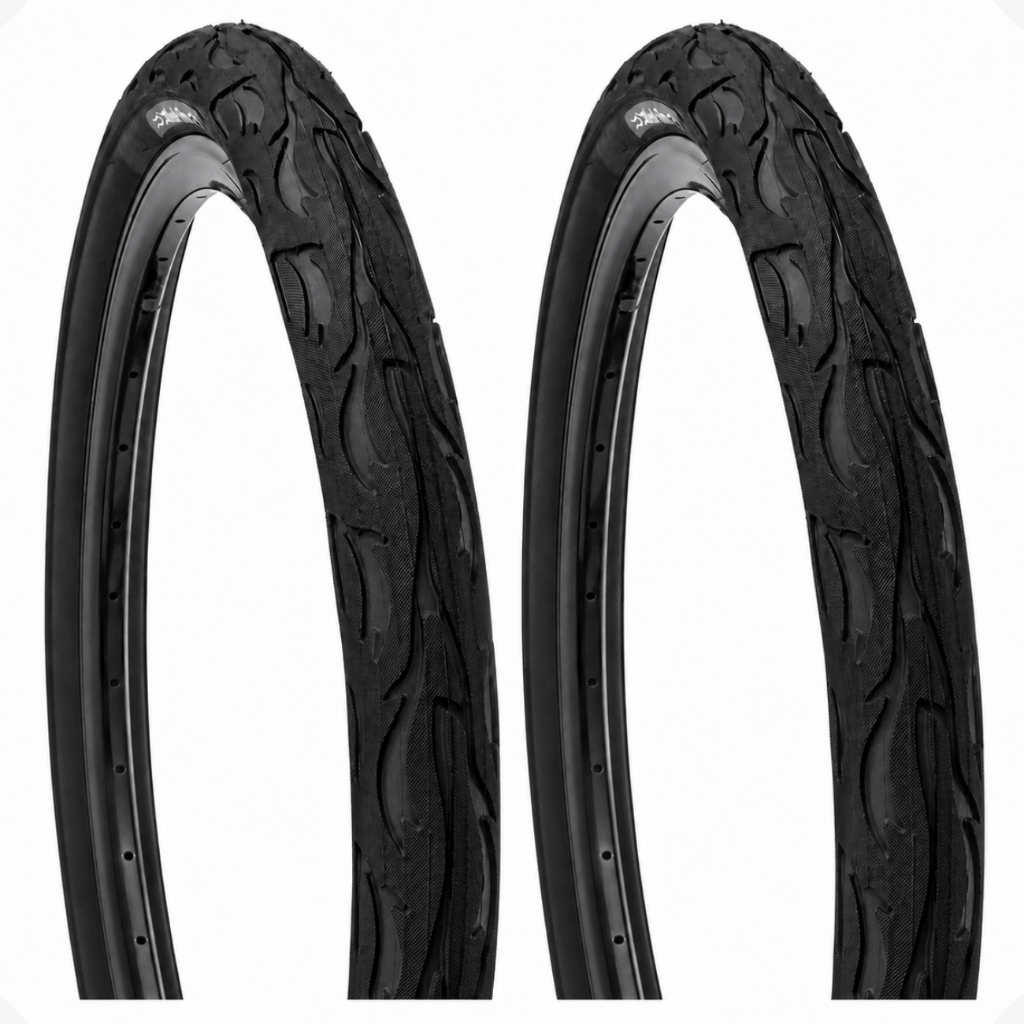 Kit 2 Pneu Kenda Flame K1008A Aro 29x2.125 Balão Slick Bike MTB Urbana Bicicleta Motorizada E-Bike Wheeling Street
