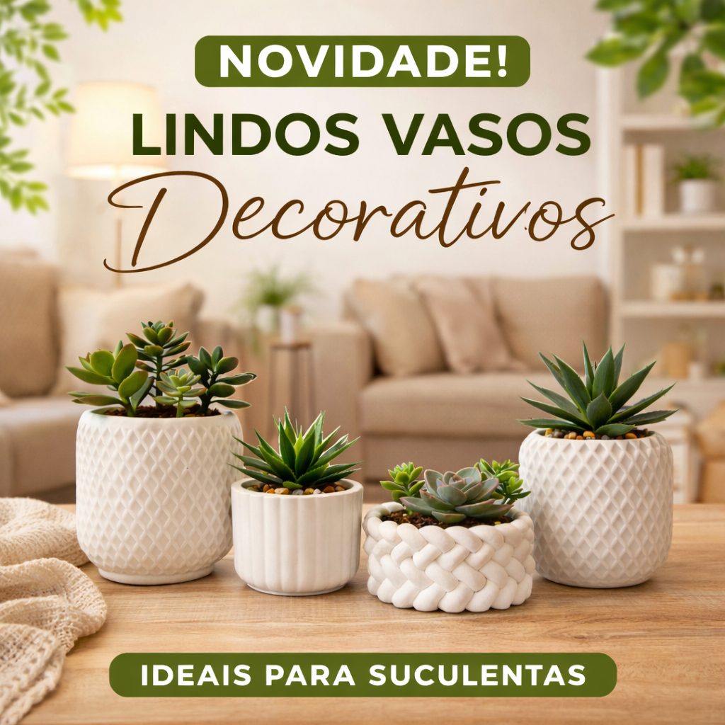 Kit até 7 Vasinhos Decorativo De Gesso ideal para Suculentas e Cactos - ENVIO FULL