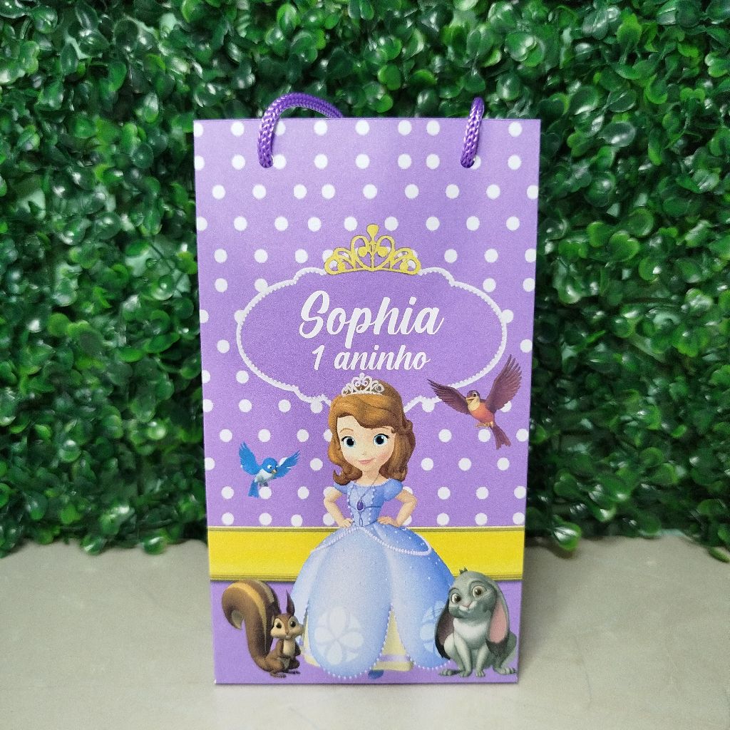 Sacolinhas Personalizadas Princesa Sofia Lembrancinha de Aniversário Festa Infantil