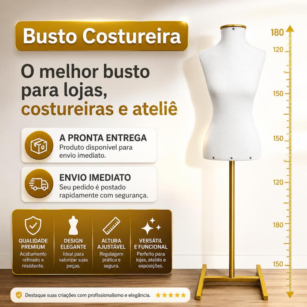 Busto Costureira Moulage de Tecido Alfinetável com Manta para Alfinetar Corte e Modelagem Manequim de Costura Pedestal