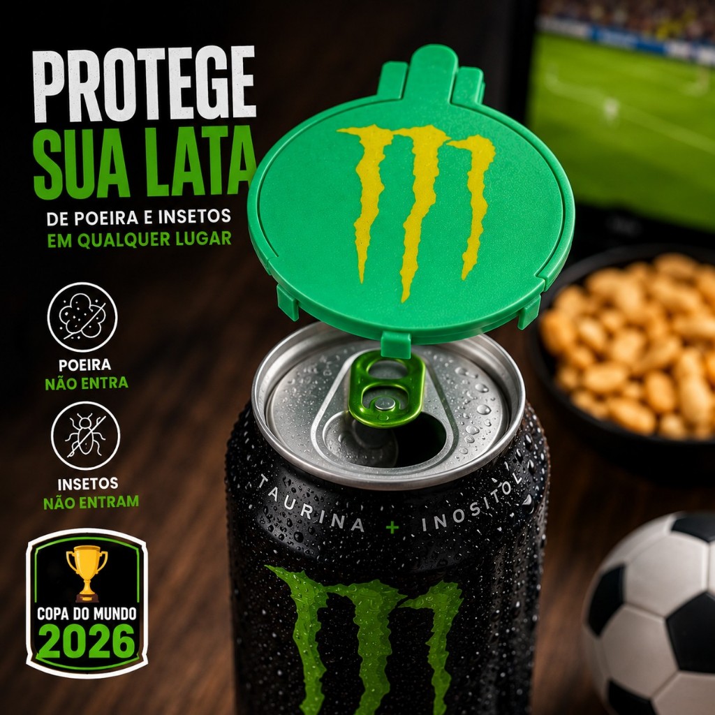 Tampa para Lata Energético e Refrigerante Reutilizável Encaixe Perfeito Anti Poeira e Insetos