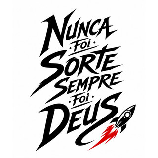 Adesivo nunca foi sorte sempre foi Deus com Foguete