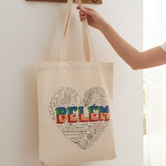 Bolsa Ecobag Belém Cultura Paraense-Sacola Bolsa reutilizável arte Brasileira Pará
