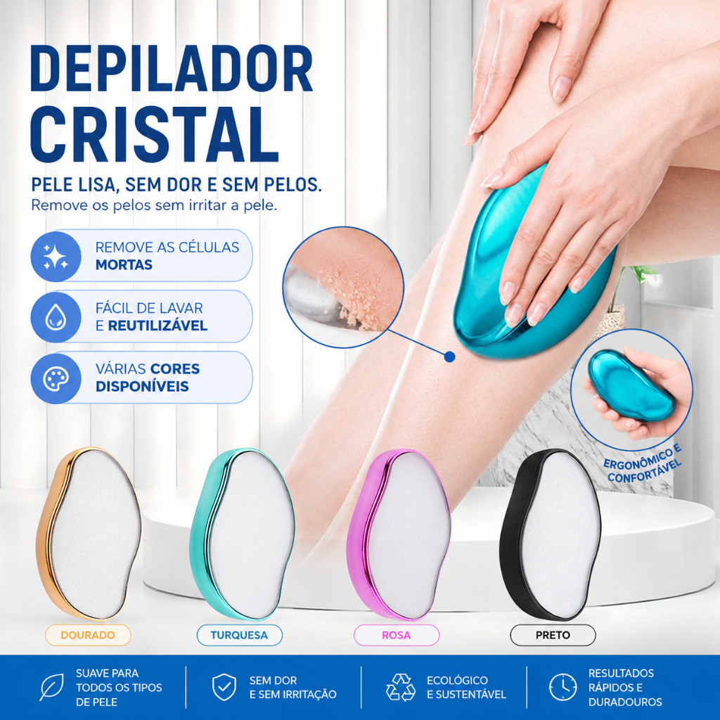 Depilador De Cristal Indolor Reutilizável Ferramenta De Beleza Fácil De Limpar Seguro