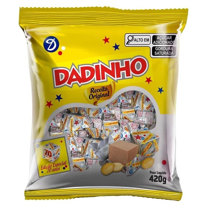 Bala de Amendoim Dadinho Original Pacote 420g