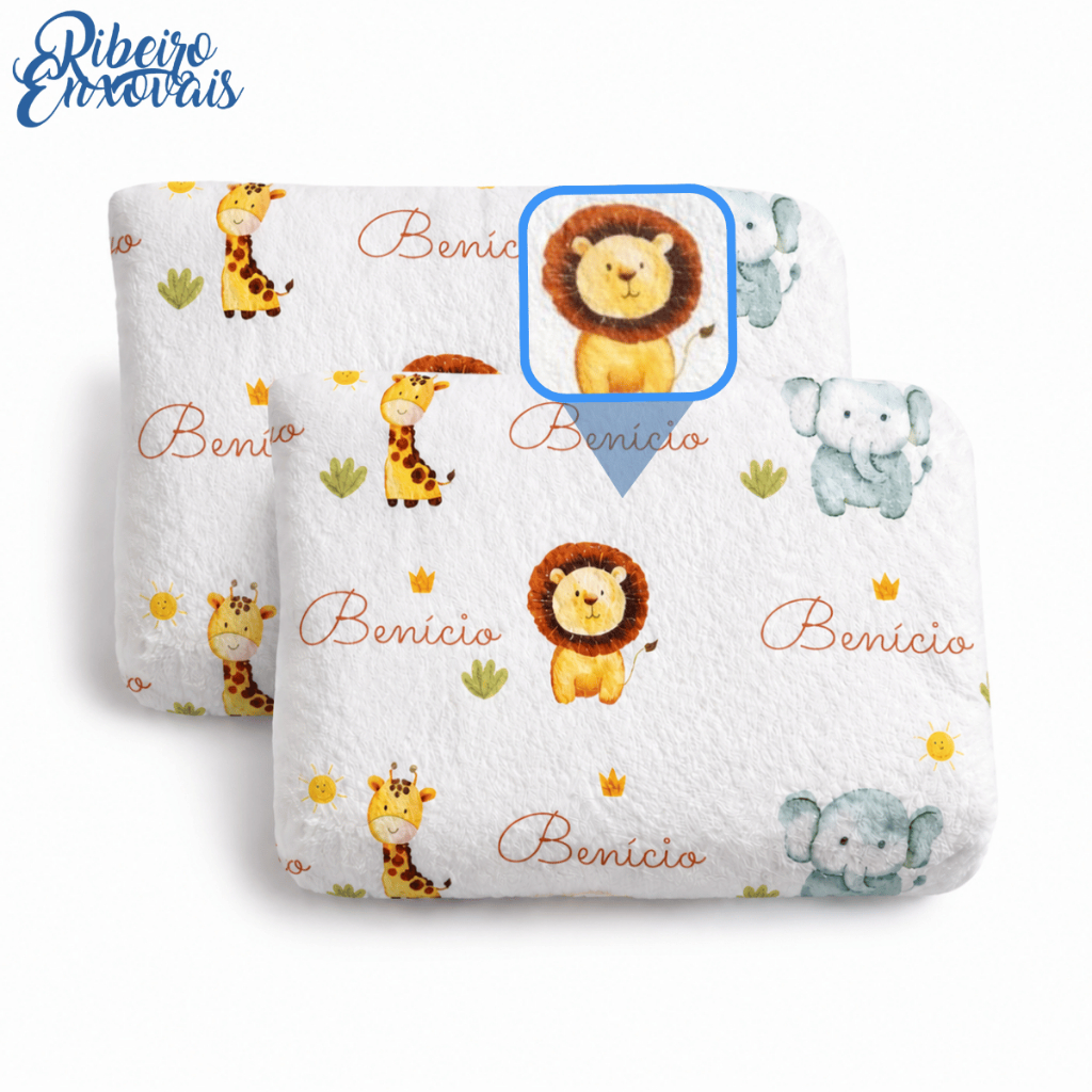 Kit 2 Mantas Bebê Antialérgico Personalizada 90x1,10m Menino Menina Infantil Estampas Variadas