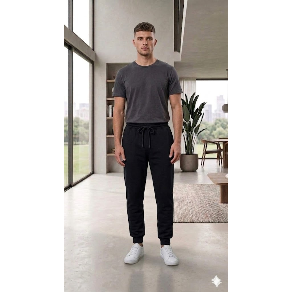 Calça Moletom Masculina Jogger Flanela Punho Bolso Casual & Esporte P Ao GG