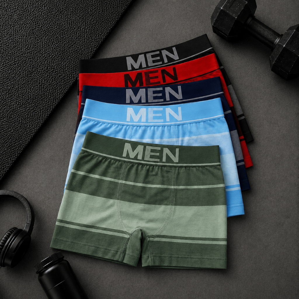 Kit 5 Cueca Boxer Sem Costura Microfibra Premium Masculina Adulto Confortavel