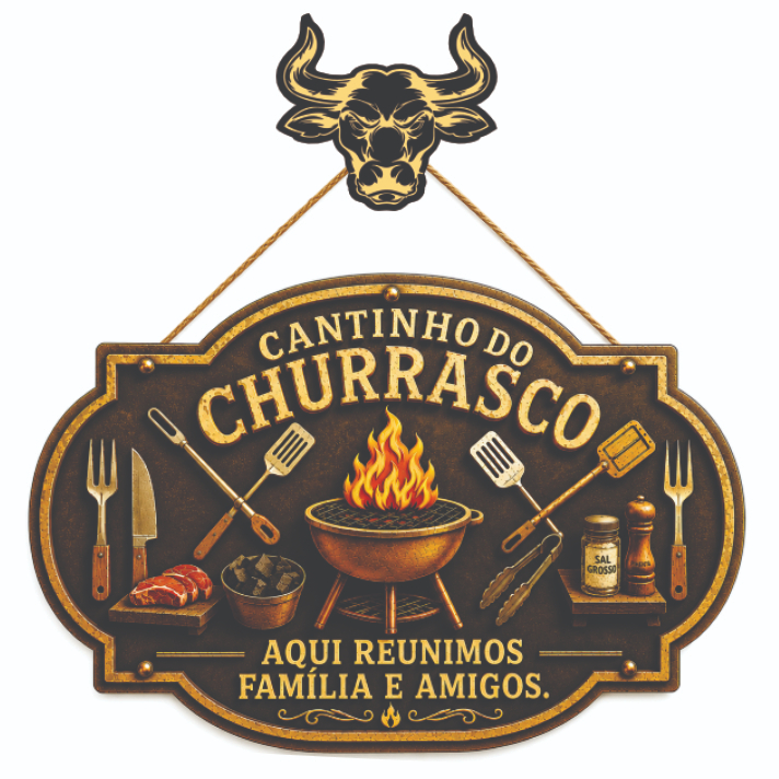 Cantinho Do Churrasco Cantinho do churrasco Decoração Placa Cantinho do Churrasco Área de Churrasco